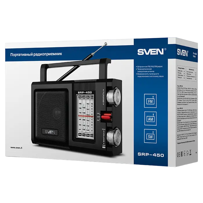 Портативное радио SVEN SRP-450 Чёрный
