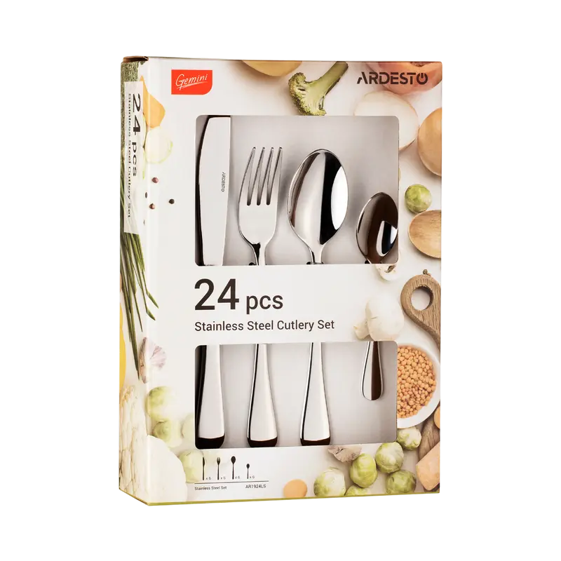 Set de tacâmuri Ardesto AR1924LS Gemini Luster Oțel inoxidabil