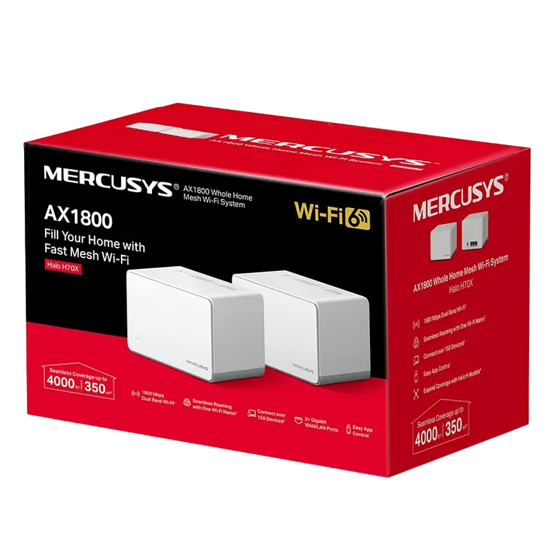 Sistem Wi-Fi Mesh MERCUSYS Halo H70X (2-pack) Alb