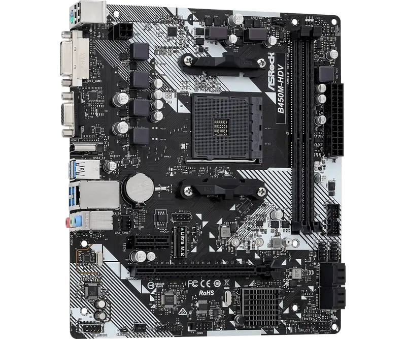 Материнская плата ASRock B450M-HDV R4.0 AM4 Micro-ATX