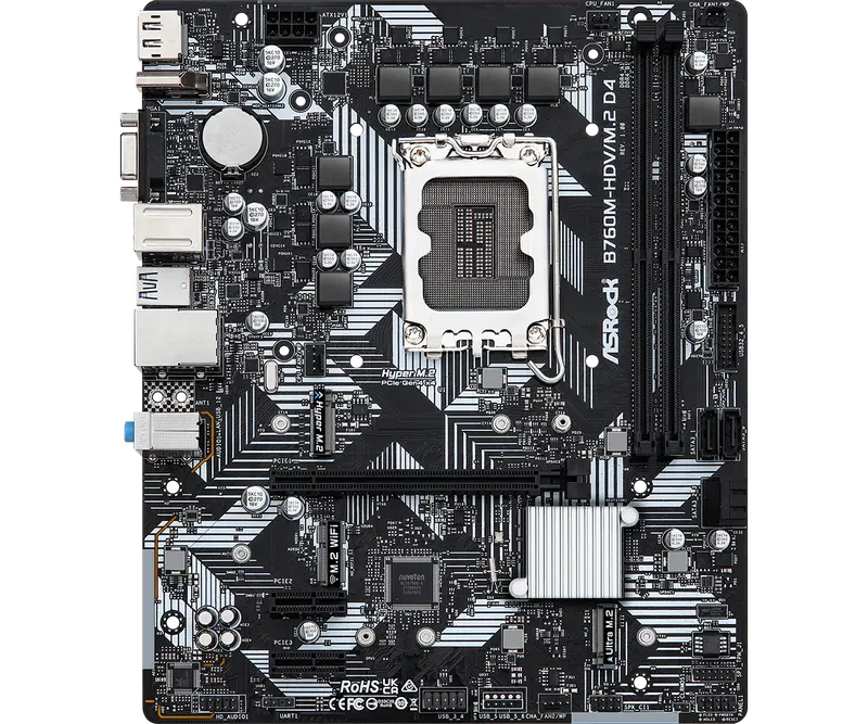 Материнская плата ASRock B760M-HDV/M.2 D4 LGA1700 Micro-ATX