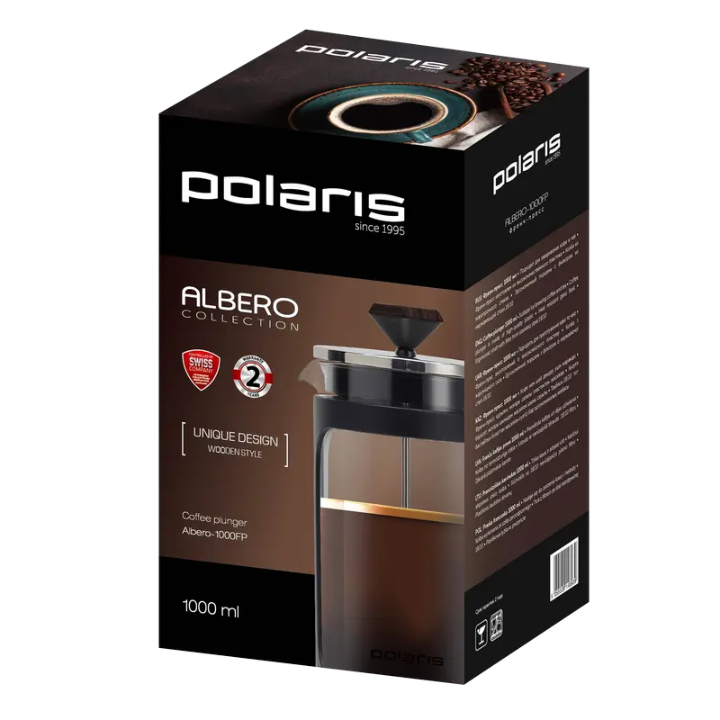 Cafetiera French Press Polaris Albero Albero Negru