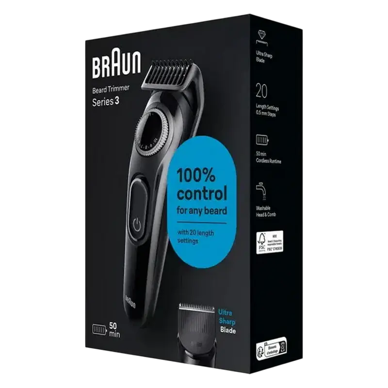 Trimmer pentru bărbați Braun BT3400 Gri