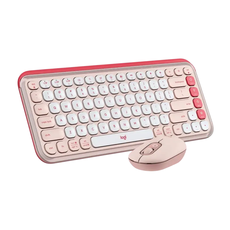 Клавиатура и мышь Logitech POP ICON Combo Мембрана Розовый