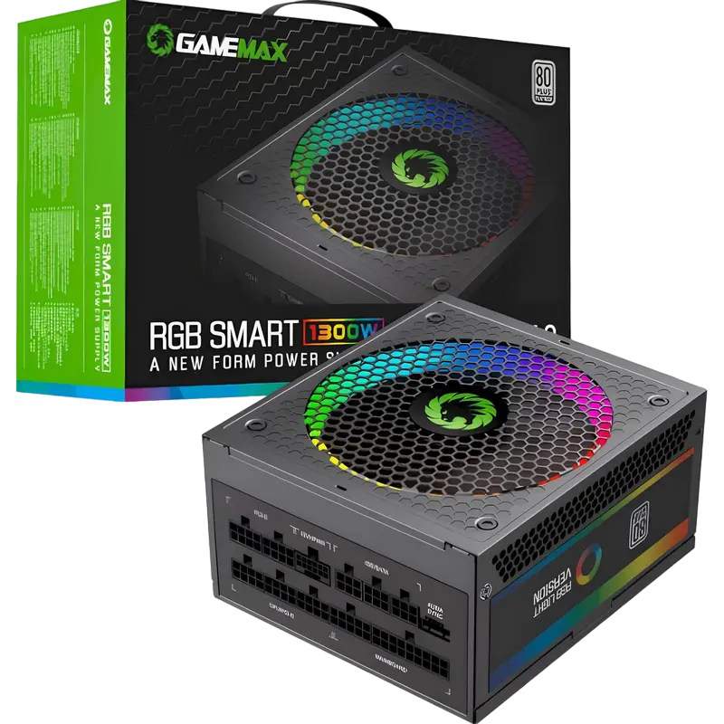 Tip Блок питания для компьютеров Gamemax RGB-1300 ATX Черный