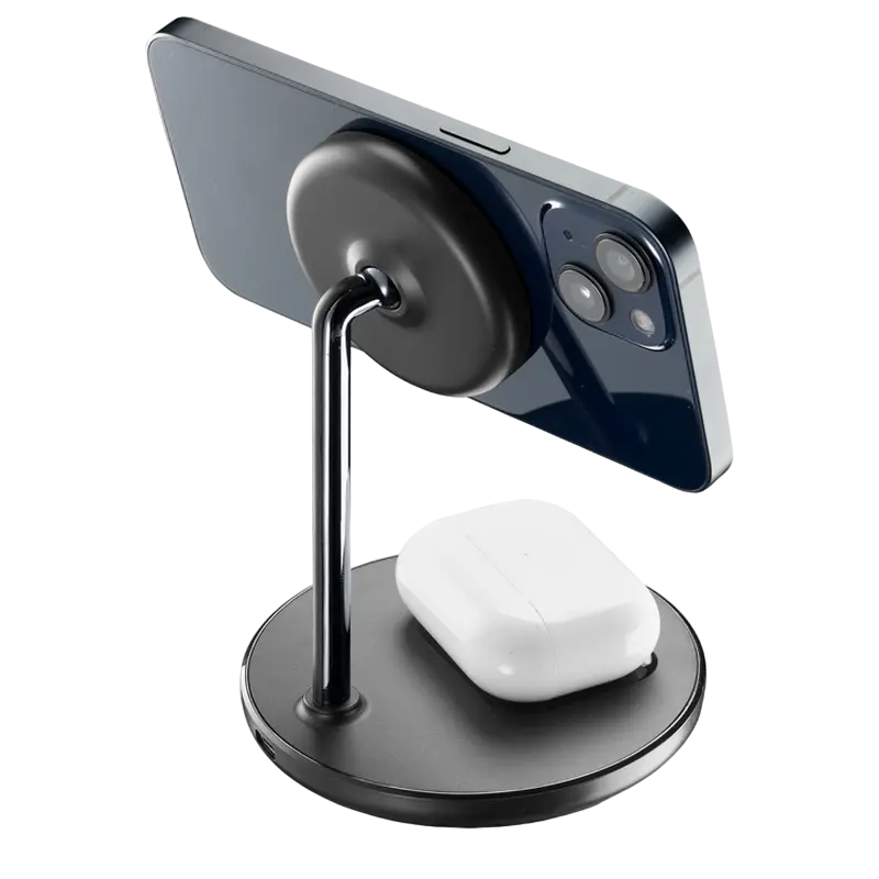 Беспроводная зарядка Cellularline Mag Duo Черный