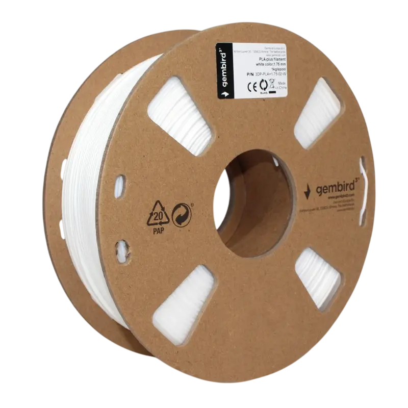 Нить для 3D-принтера Gembird 3DP-PLA+1.75-02-W Белый