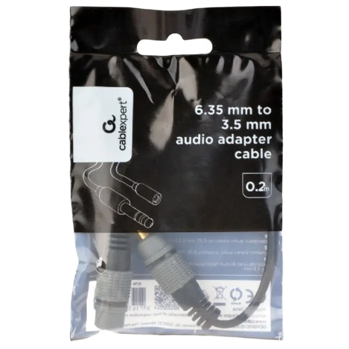Аудио адаптер Cablexpert A-63M35F-0.2M Черный