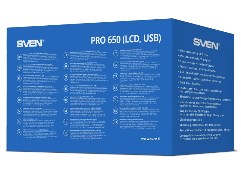 Источник бесперебойного питания SVEN Pro 650 Черный