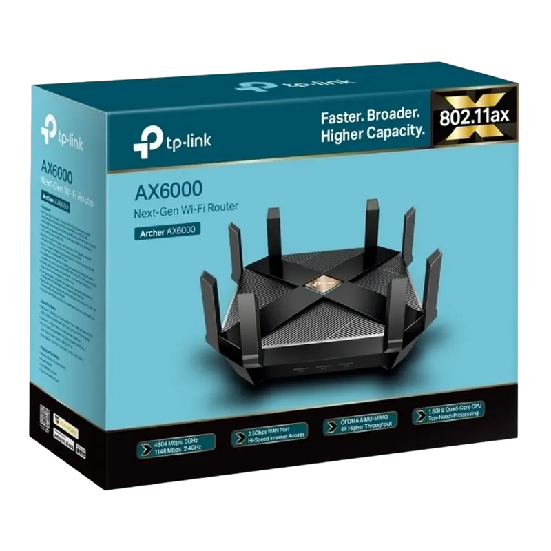 Router fără fir TP-LINK Archer AX6000 Negru