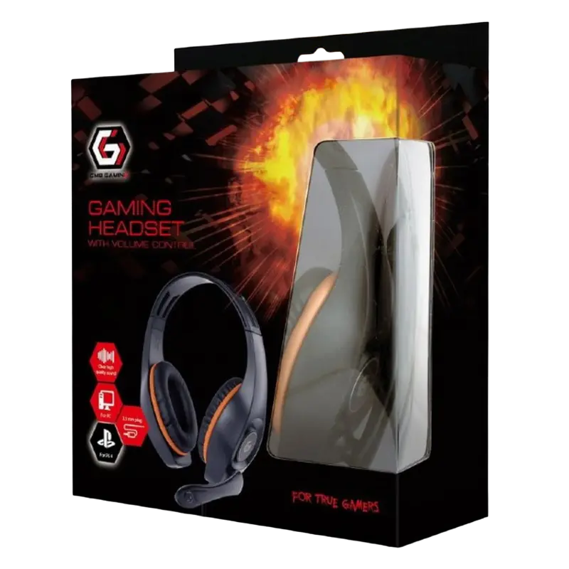 Наушники Gembird GHS-05-O Черный/Оранжевый