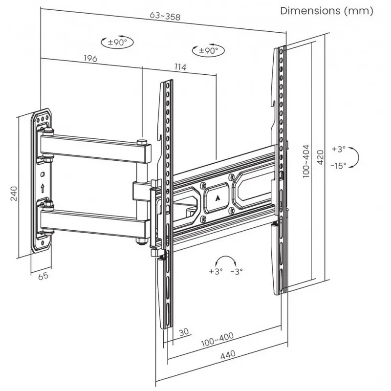 Кронштейн для телевизора Reflecta Plexo 55-4040T Черный