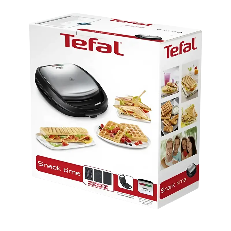 Aparat pentru sandwich multifunctional Tefal 3in1 Snack Time Oțel Inoxidabil | Negru