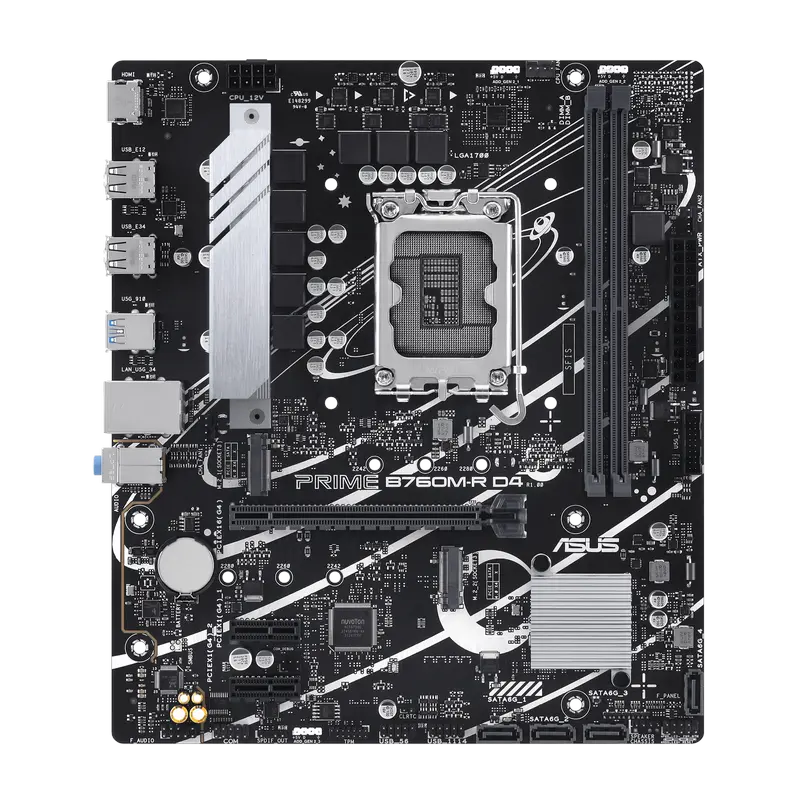 Материнская плата ASUS PRIME B760M-R D4 LGA1700 Micro-ATX