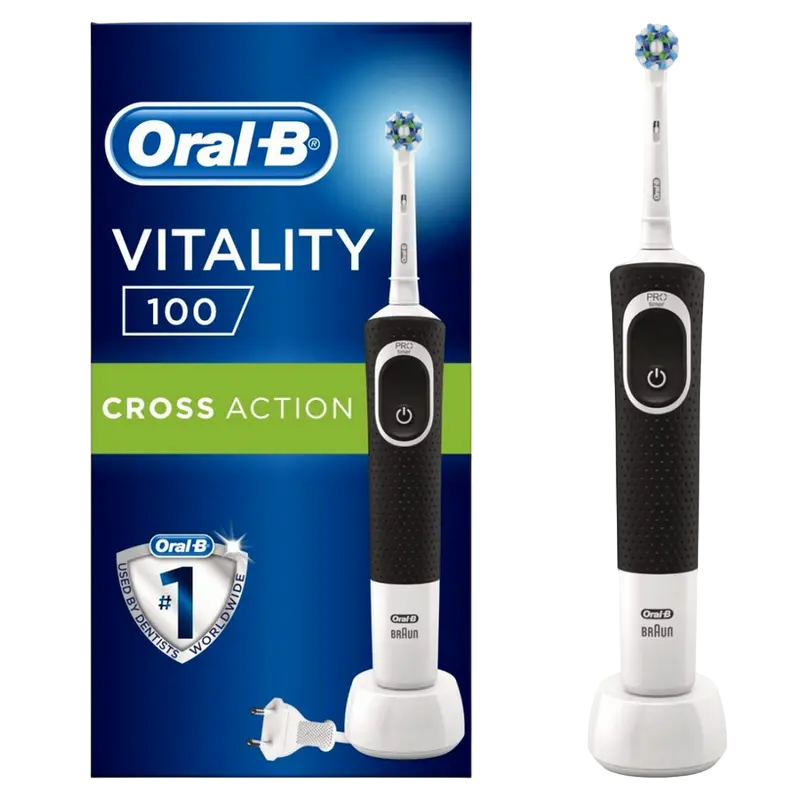 Электрическая зубная щетка Для взрослых Braun Vitality 100 Cross Action Чёрный