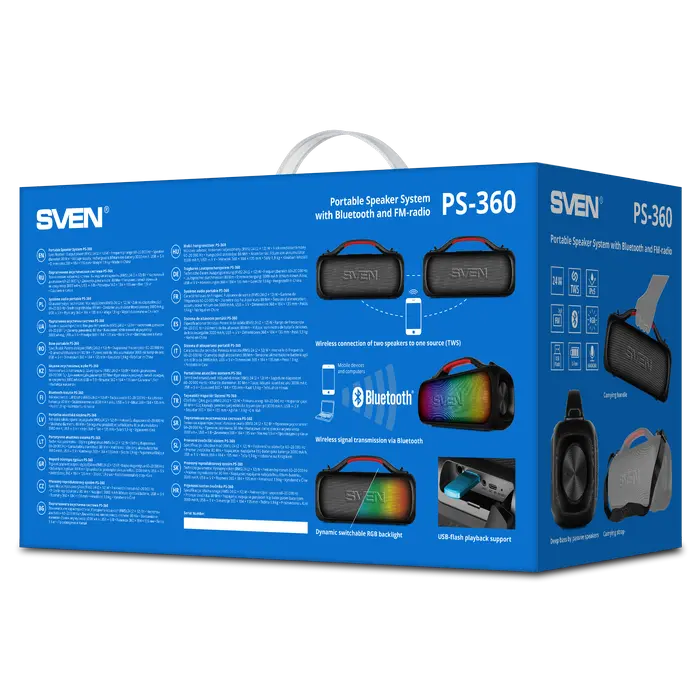 Портативная колонка SVEN PS-360 Чёрный