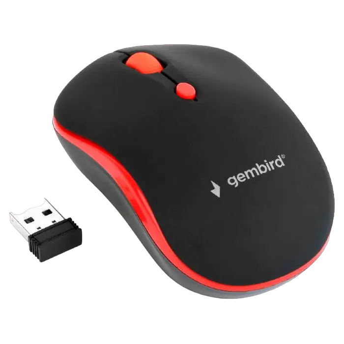 Беcпроводная мышь Gembird MUSW-4B-03-R Беспроводное Чёрный/Красный