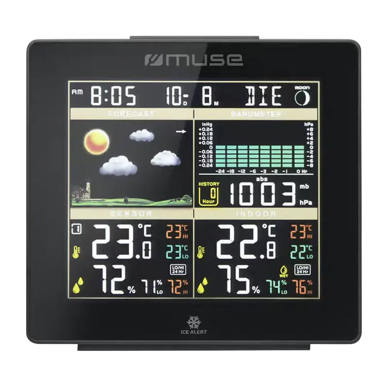 Датчик температуры и влажности MUSE M-085WS Черный