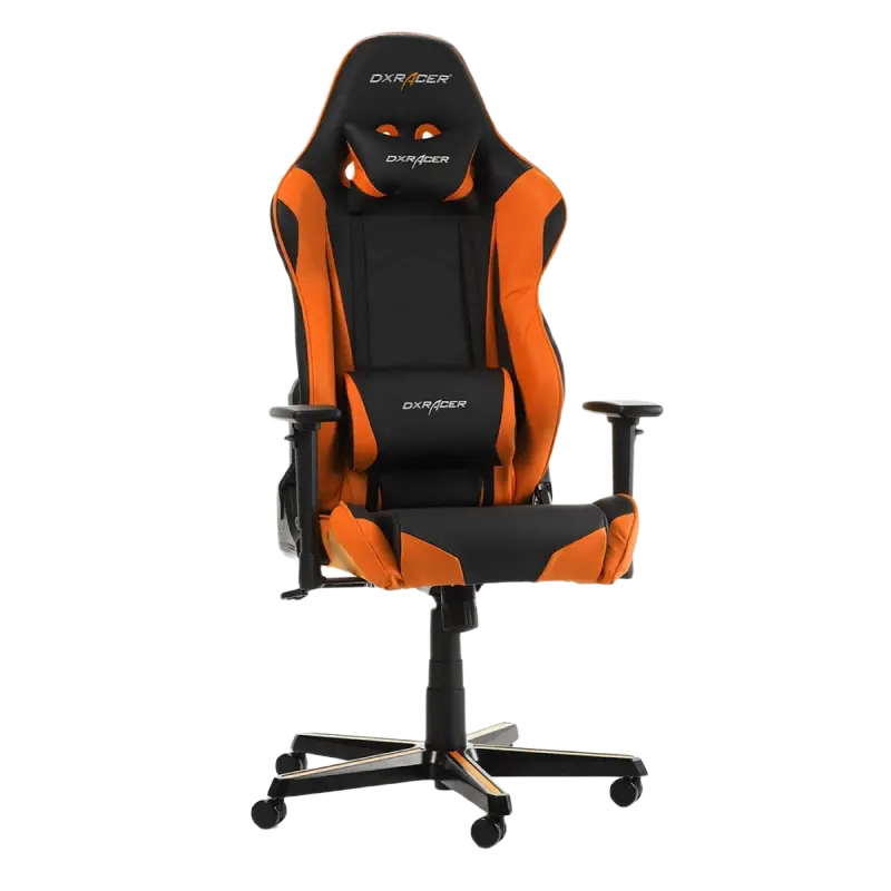 Scaun Gaming DXRacer Racing GC-R0-NO PU Piele Negru/Portocaliu