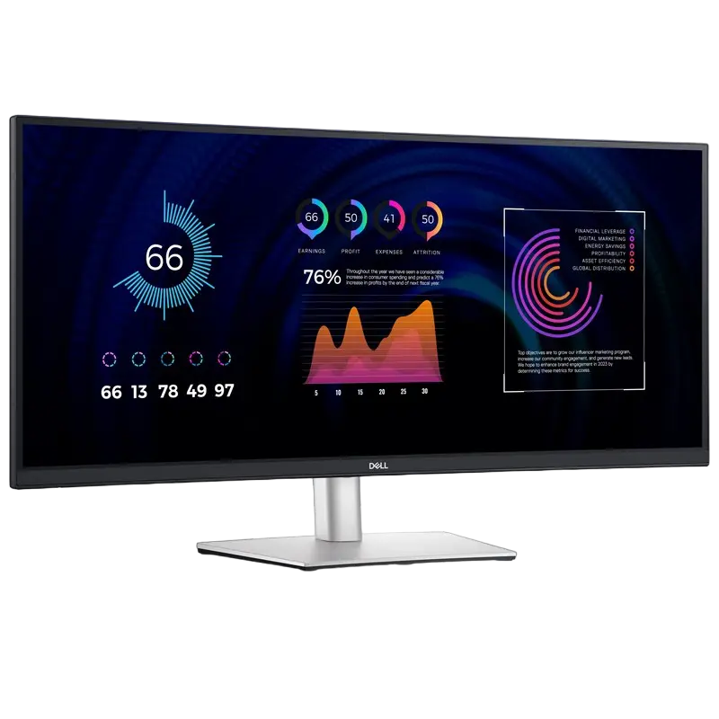 Монитор DELL P3424WE Чёрный | Серебристый