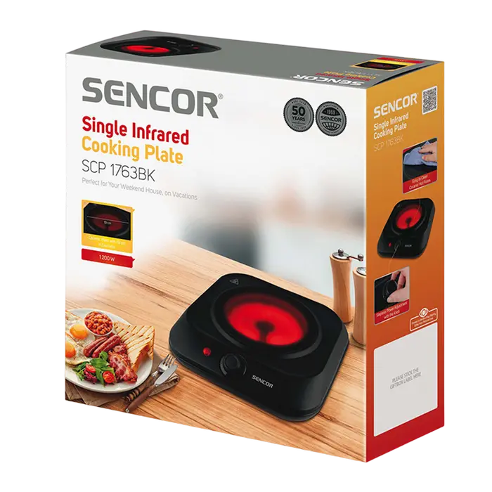 Электрическая настольная плита Sencor Включить программу чтения с экрана Черный