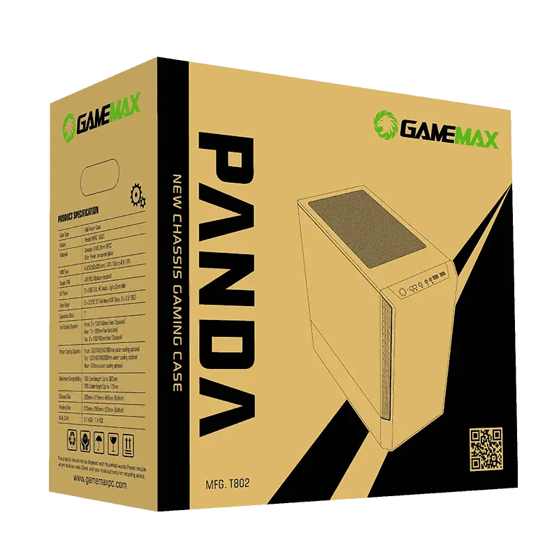 Компьютерный корпус Gamemax PANDA T802 BK Midi-Tower Черный