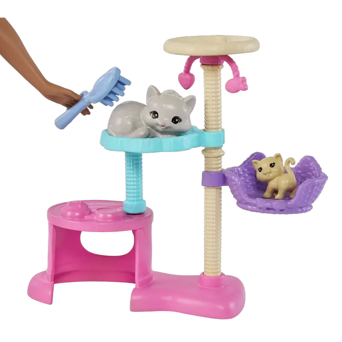 Barbie Playing with Cat