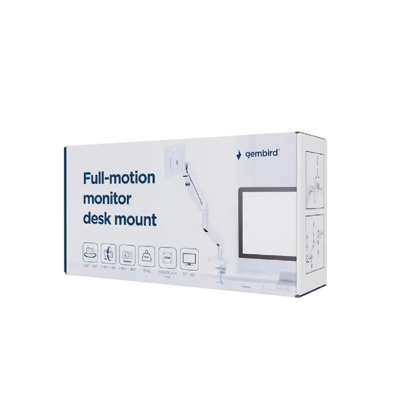 Suport birou pentru monitoare Gembird MA-DA1-04-W Alb