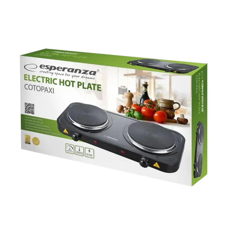 Электрическая настольная плита Esperanza EKH010K Черный