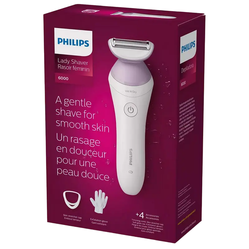 Электробритва для Женщин Philips Lady Shaver Series 6000 Белый | Фиолетовый
