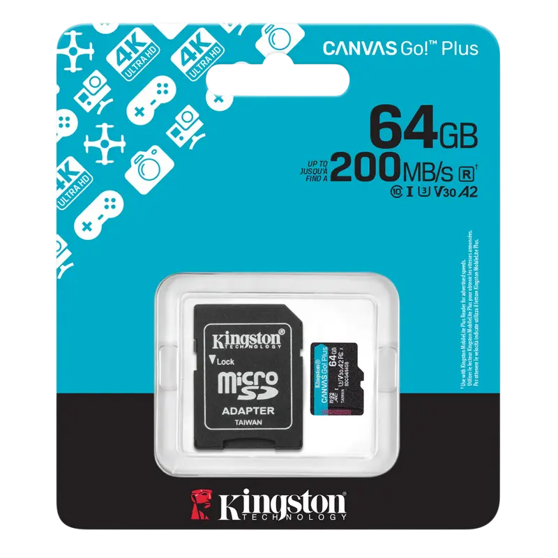 Карта памяти Kingston Canvas Go Plus Gen4 64ГБ