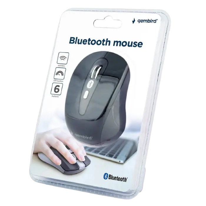 Беcпроводная мышь Gembird MUSWB-6B-02 Беспроводное Чёрный