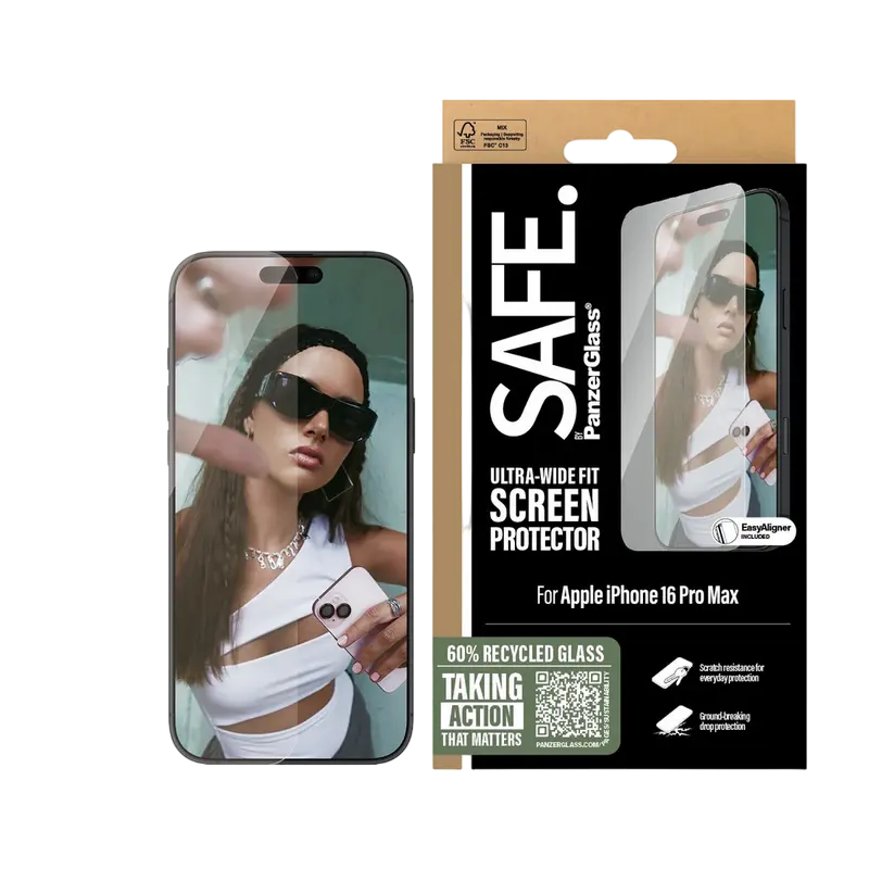 Защитное стекло PanzerGlass Apple iPhone 16 Pro Max Tempered Glass UWF SAFE. Прозрачный