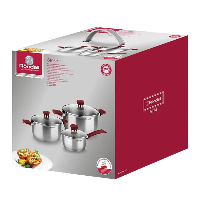 Set de vase Rondell Strike Strike Argintiu