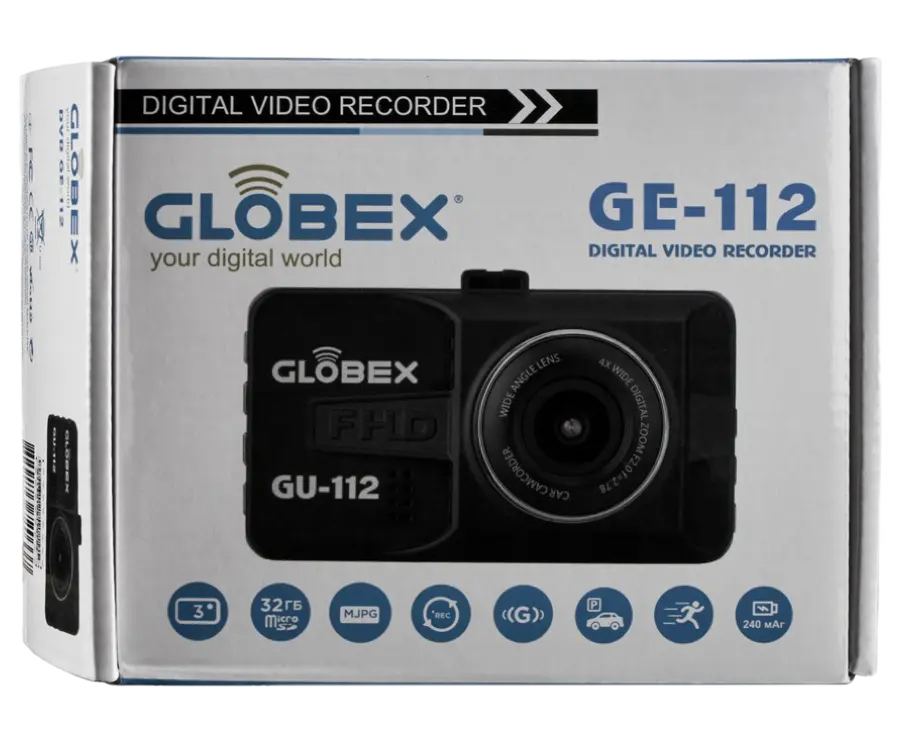 Автомобильный видеорегистратор Globex GE-112 Черный
