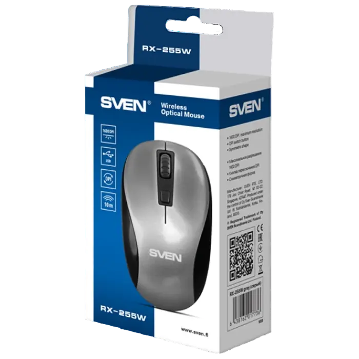 Беcпроводная мышь SVEN RX-255W Беспроводное Серый
