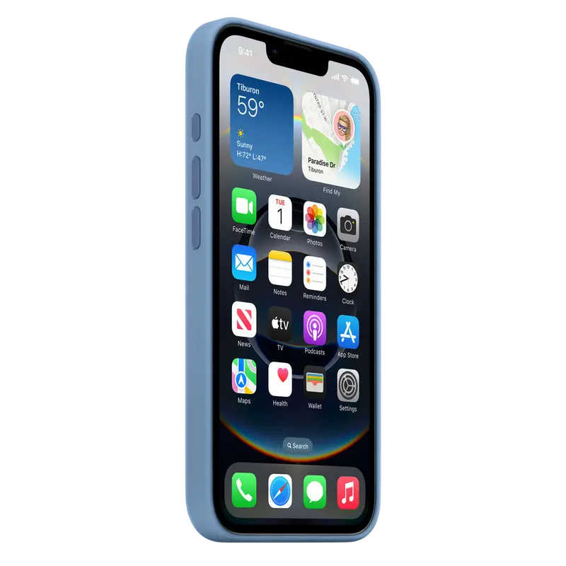 Чехол Apple iPhone 16e Silicone Case Силиконовый Чехол Зимний голубой