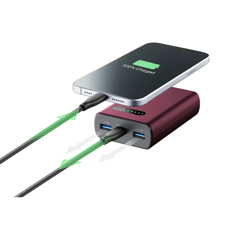 Acumulator extern Cellularline Fast PD Roșu