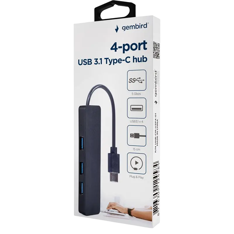 USB-концентратор Gembird UHB-CM-U3P4-01 Серый