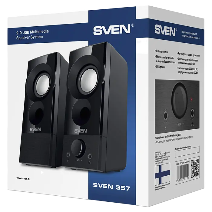 Компьютерные колонки SVEN 357 Черный