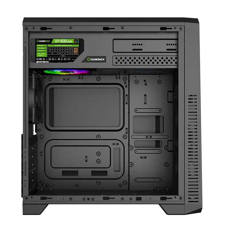 Carcasă PC Gamemax G561-FRGB Midi-Tower Negru