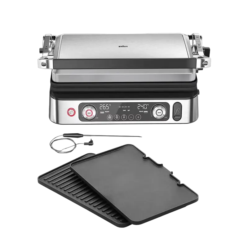 Электрический Гриль Braun MultiGrill 9 Pro Нержавеющая сталь