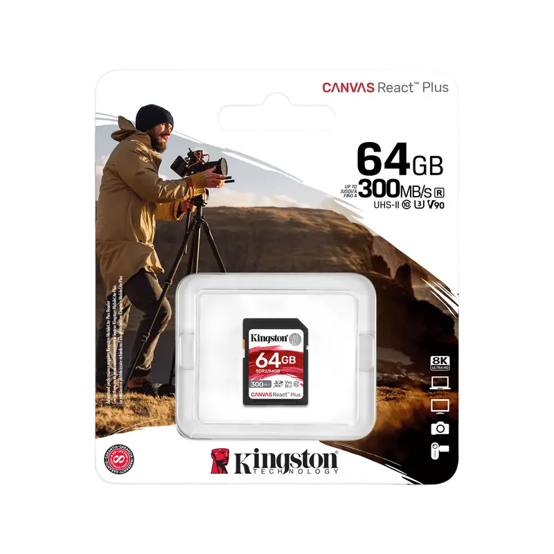 Карта памяти Kingston Canvas React Plus 64ГБ