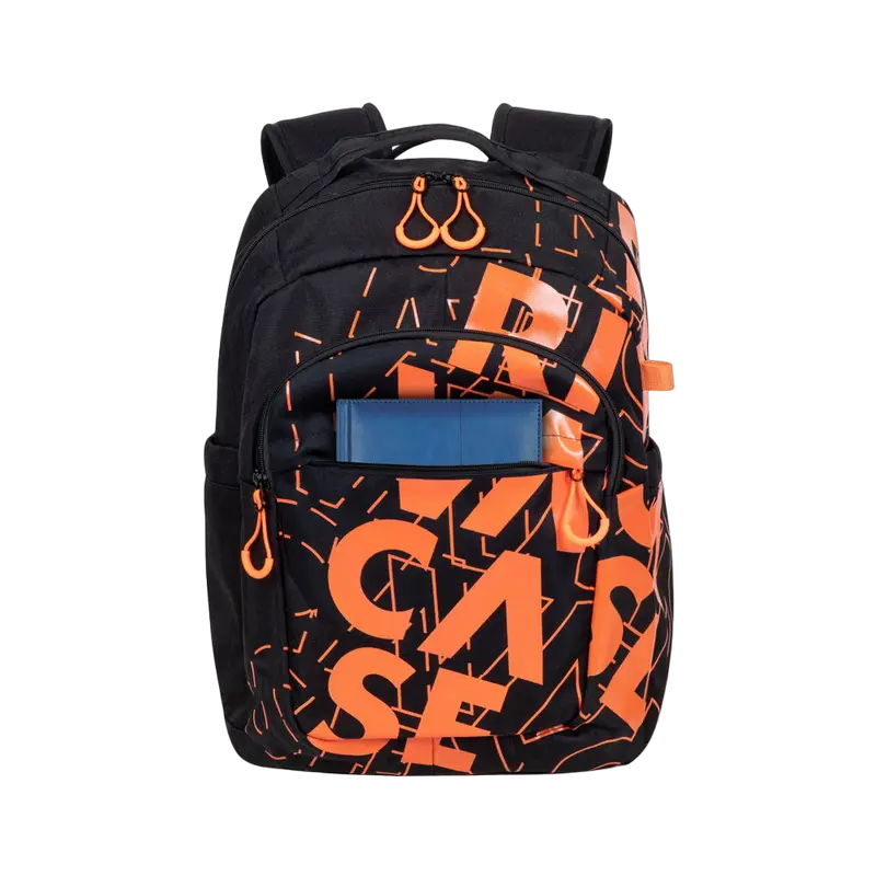 Rucsac zilnic Rivacase Heide Negru/Portocaliu