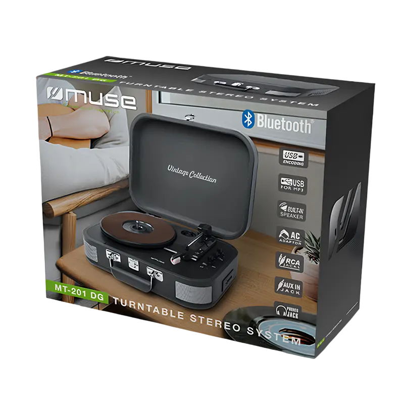 Виниловый проигрыватель MUSE MT-201 DG Чёрный
