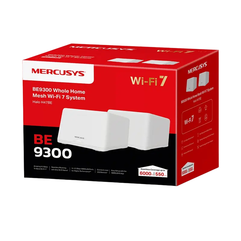 Домашняя Mesh Wi-Fi система MERCUSYS Halo H47BE(2-pack) Белый
