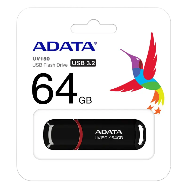 USB Flash накопитель ADATA UV150 64ГБ Чёрный/Красный