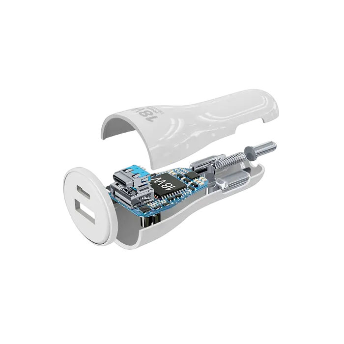 Incărcător auto Cellularline Dual Kit Alb