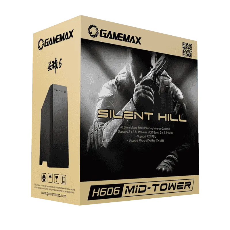 Carcasă PC Gamemax SILENT HILL Midi-Tower Negru