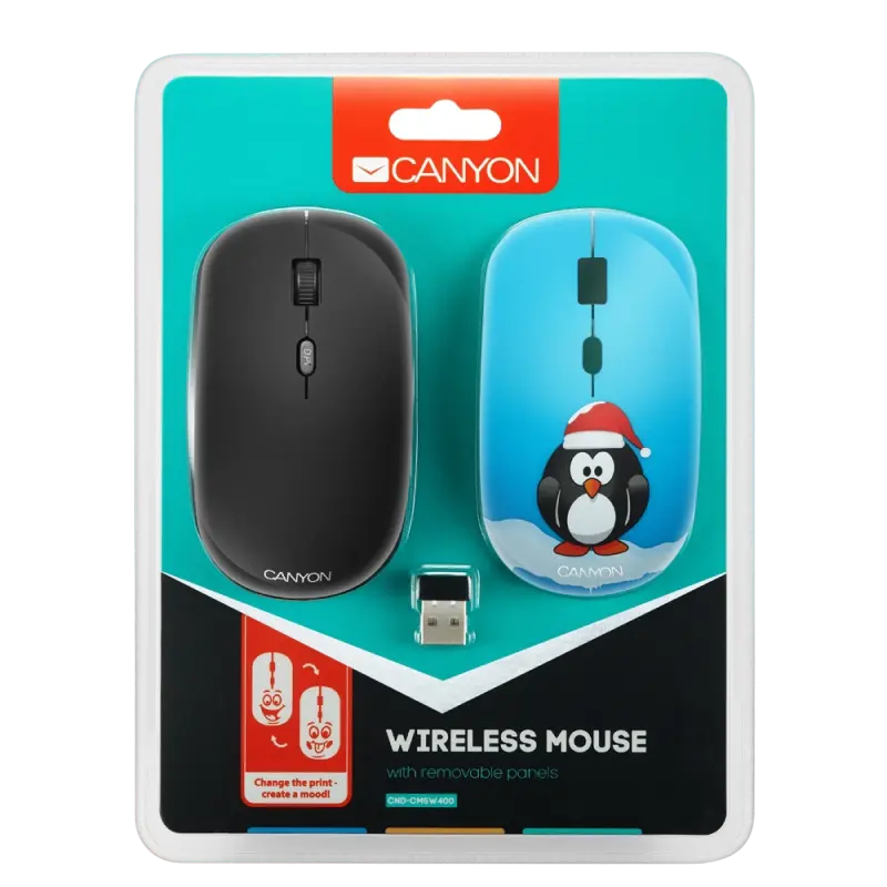 Mouse Wireless Canyon CND-CMSW400PG Fără fir Multicolor